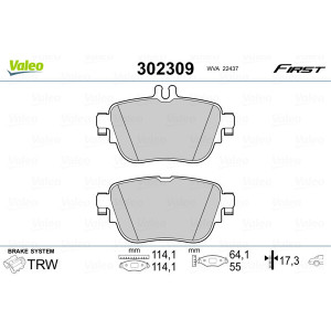 VALEO 302309 Pastiglie freno Posteriore per