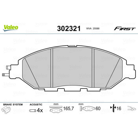 VALEO 302321 Bremsbeläge Vorne für