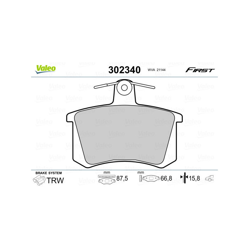 VALEO 302340 Bremsbeläge Hinten für