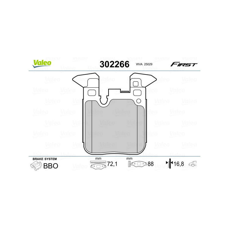 VALEO 302266 Pastiglie freno Posteriore per
