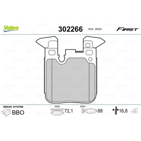 VALEO 302266 Pastiglie freno Posteriore per