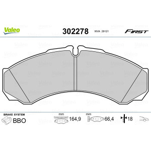 VALEO 302278 Pastiglie freno Anteriore per