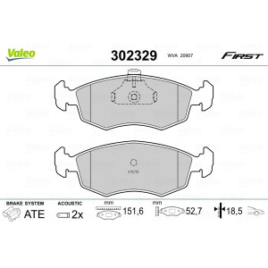 VALEO 302329 Pastillas de freno Delantero para