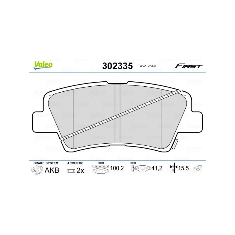 VALEO 302335 Pastillas de freno Trasero para