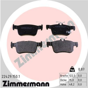 ZIMMERMANN 22429.150.1 Brzdové platničky Zadné pre