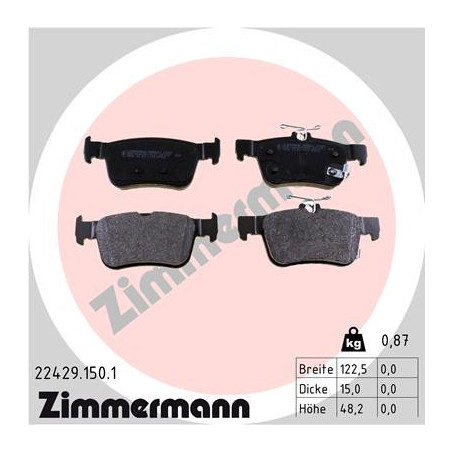 ZIMMERMANN 22429.150.1 Bremsbeläge Hinten für