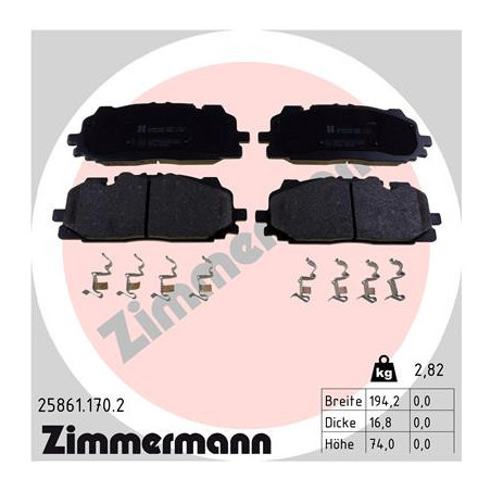 ZIMMERMANN 25861.170.2 Pastiglie freno