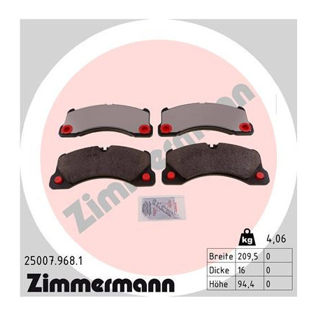 ZIMMERMANN 25007.968.1 Brake Pads Set Front for