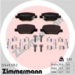 ZIMMERMANN 22449.170.2 Pastillas de freno Trasero para