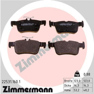 ZIMMERMANN 22531.160.1 Pastillas de freno Trasero para