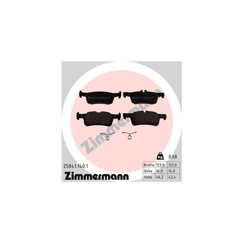 ZIMMERMANN 25841.140.1 Brake Pads Set Rear for