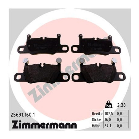 ZIMMERMANN 25691.160.1 Klocki hamulcowe Tył dla