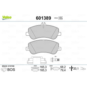 VALEO 601389 Pastillas de freno Delantero para