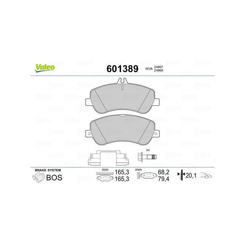 VALEO 601389 Plaquettes de frein Avant pour
