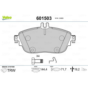 VALEO 601503 Klocki hamulcowe Przód dla