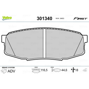 VALEO 301340 Brzdové platničky Zadné pre