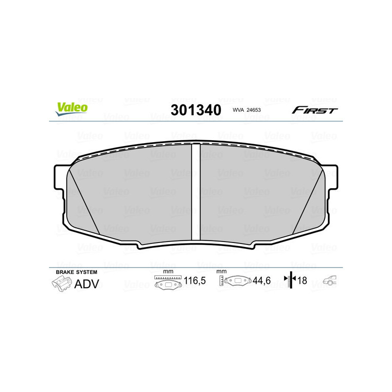 VALEO 301340 Bremsbeläge Hinten für