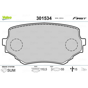 VALEO 301534 Pastiglie freno Anteriore per