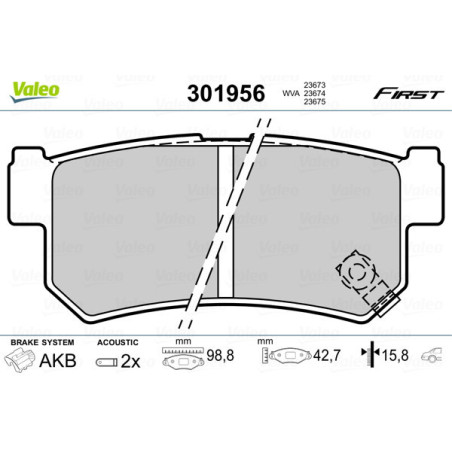 VALEO 301956 Brake Pads Set Rear for