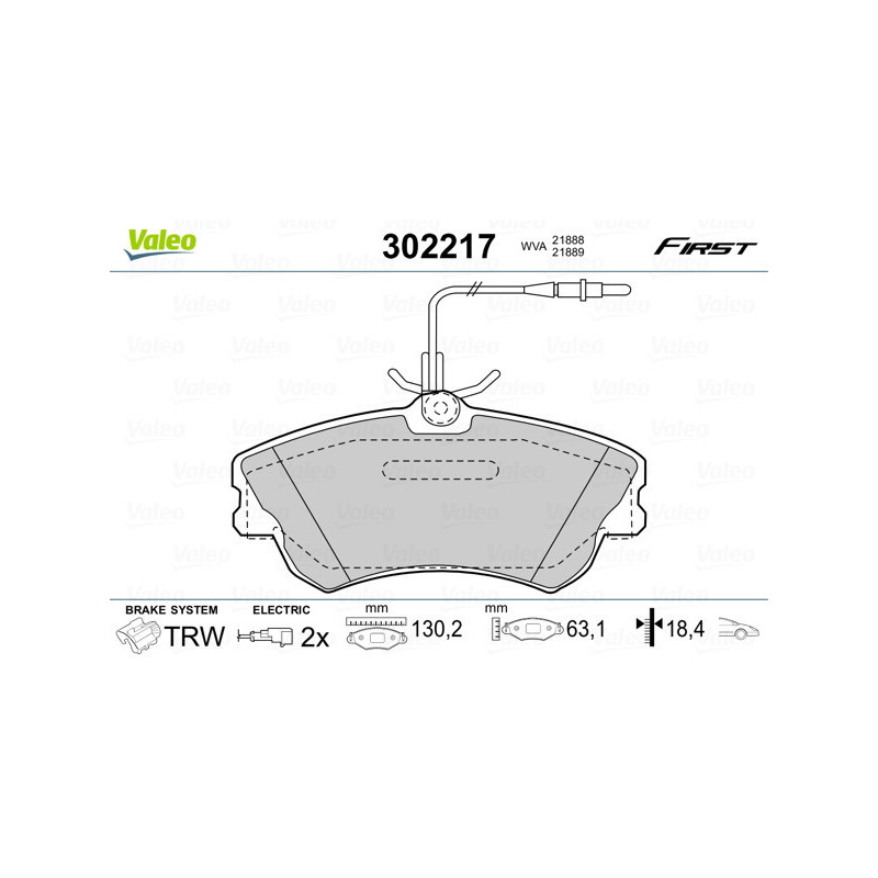 VALEO 302217 Klocki hamulcowe Przód dla