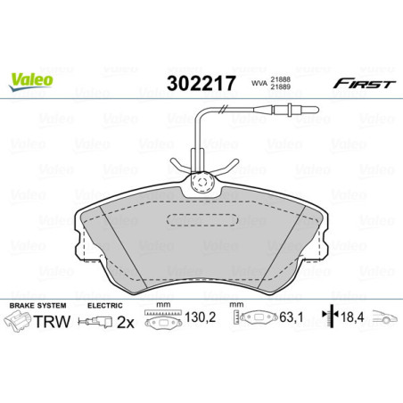 VALEO 302217 Brake Pads Set Front for
