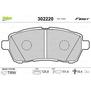 VALEO 302220 Brzdové platničky Predné pre