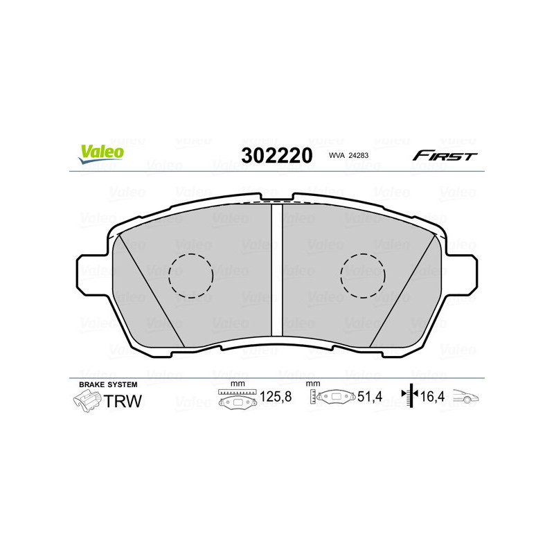 VALEO 302220 Pastillas de freno Delantero para