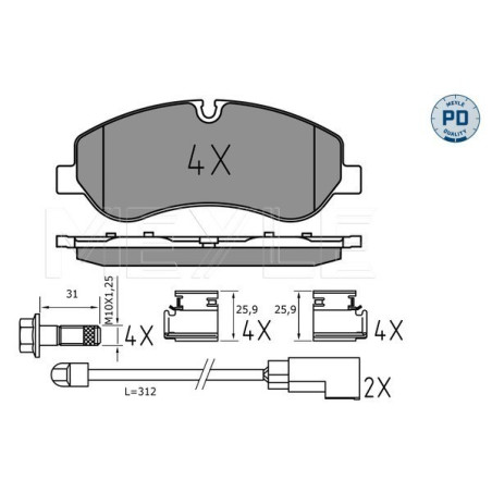 MEYLE 025 256 0217/PD Brzdové destičky přední pro Ford Transit