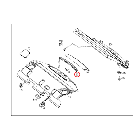 Terzo luce del freno LED per Mercedes C W205 C205 E C238 - MERCEDES-BENZ A0999067500