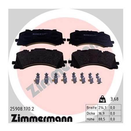 ZIMMERMANN 25908.170.2 Klocki hamulcowe Przód dla