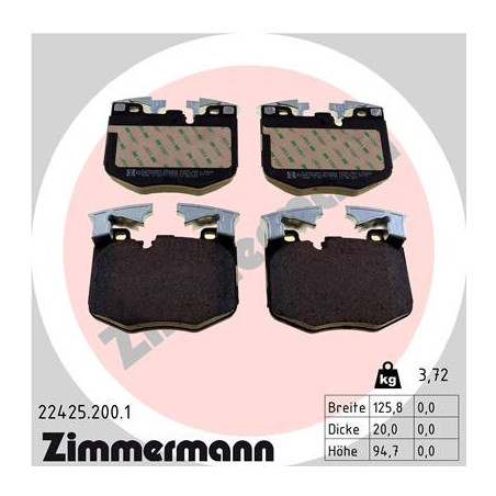 ZIMMERMANN 22425.200.1 Bremsbeläge Vorne für