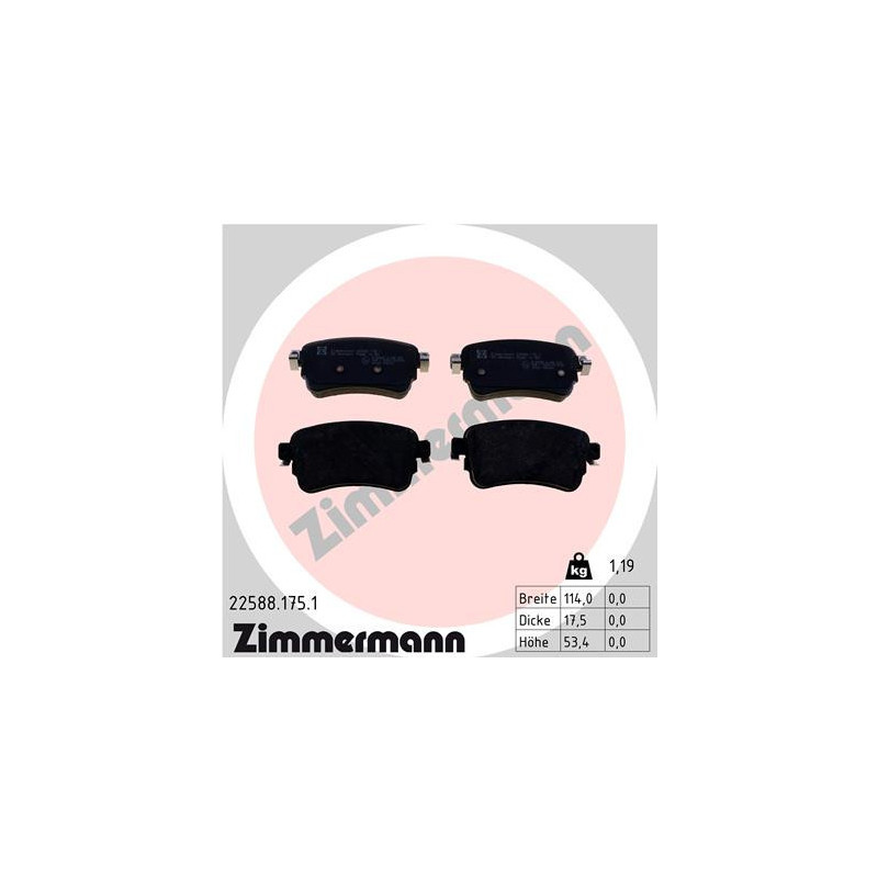 ZIMMERMANN 22588.175.1 Pastiglie freno