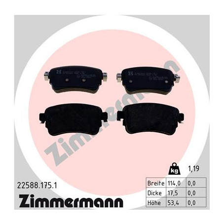 ZIMMERMANN 22588.175.1 Bremsbeläge