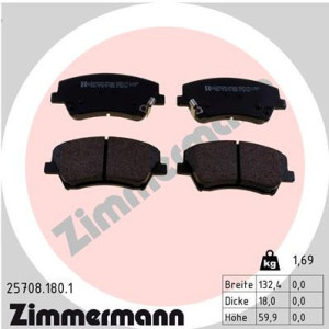 ZIMMERMANN 25708.180.1 Pastillas de freno Delantero para