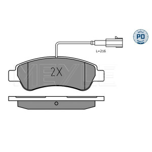 MEYLE 025 220 4119/PD Brzdové platničky zadné pre Boxer JUMPER Ducato Movano