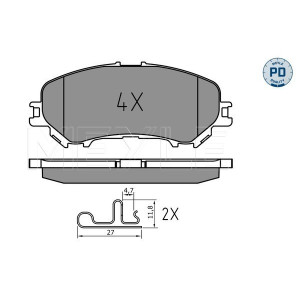MEYLE 025 220 6518/PD Brake Pads Set Front for Qashqai Kadjar X-Trail Koleos