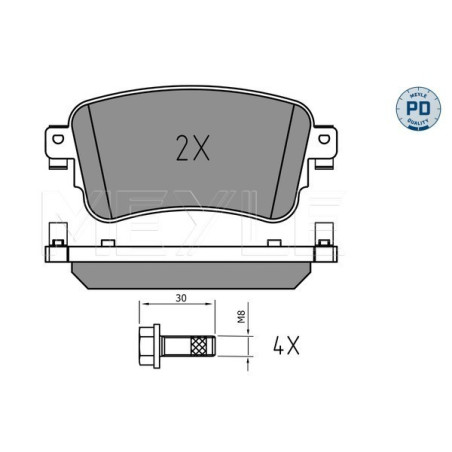 MEYLE 025 225 8818/PD Klocki hamulcowe tył dla Vivaro Proace Verso Expert JUMPY Spacetourer