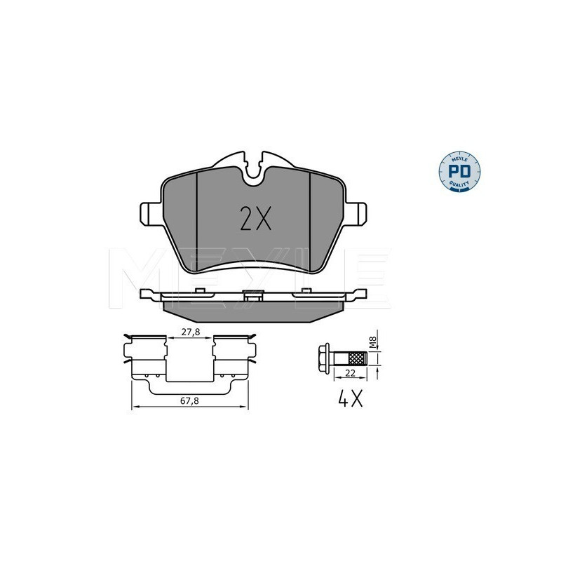 MEYLE 025 239 8418/PD Plaquettes de frein avant pour Hatchback Countryman Paceman Clubman