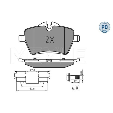 MEYLE 025 239 8418/PD Bremsbeläge Vorne für Hatchback Countryman Paceman Clubman Convertible Coupe