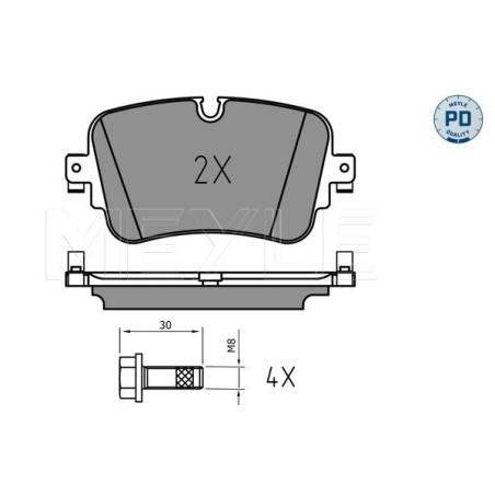 MEYLE 025 223 0717/PD Brzdové destičky zadní pro Q7 Q8 A8 A6 A7 Touareg e-Tron