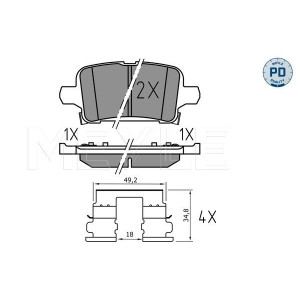 MEYLE 025 221 2917/PD Bremsbeläge Hinten für Astra Insignia Ampera-E