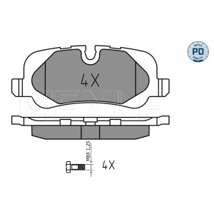 MEYLE 025 241 9217/PD Pastillas de freno trasero para Land Rover Discovery