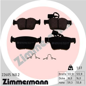 ZIMMERMANN 22605.160.2 Pastillas de freno Trasero para