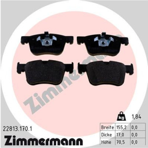 ZIMMERMANN 22813.170.1 Klocki hamulcowe Przód dla