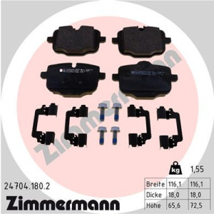 ZIMMERMANN 24704.180.2 Pastillas de freno Trasero para