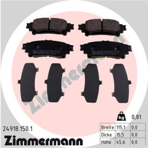 ZIMMERMANN 24918.150.1 Brzdové platničky Zadné pre