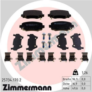 ZIMMERMANN 25734.170.2 Klocki hamulcowe Tył dla