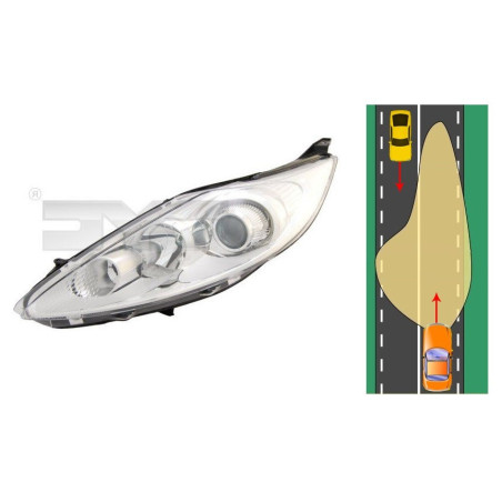 Headlight Left Ford Fiesta VI (2008-2013) TYC 20-12004-05-2