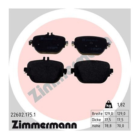 ZIMMERMANN 22602.175.1 Brake Pads Set Rear for