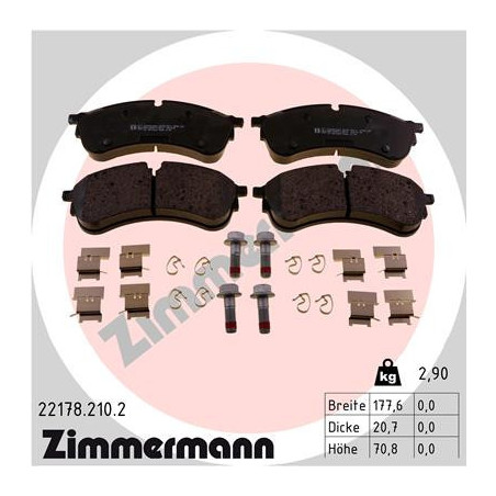 ZIMMERMANN 22178.210.2 Brake Pads Set Front for